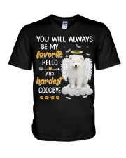 Hardest Goodbye - Samoyed V-Neck T-Shirt tile