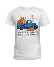 Blue Car - Pitbull 2 Ladies T-Shirt tile