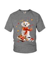 Autumn Leaves Maltese Youth T-Shirt tile
