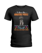 Kinda Stole - SILVER Miniature Poodle Ladies T-Shirt tile