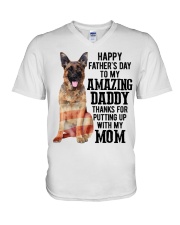 Daddy German Shepherd V-Neck T-Shirt tile