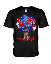 4th July American Balloons - German Shepherd V-Neck T-Shirt tile