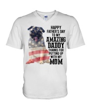 Father Day - Pug V-Neck T-Shirt tile