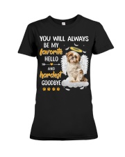 Hardest Goodbye - shih tzu Premium Fit Ladies Tee tile
