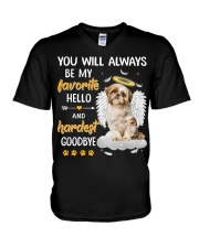 Hardest Goodbye - shih tzu V-Neck T-Shirt tile