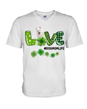 Patrick Life - Japanese Spitz V-Neck T-Shirt tile