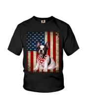 French Bulldog - American Flag Youth T-Shirt tile
