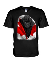 Canada Flag - Toy Poodle V-Neck T-Shirt tile