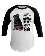 Happy father Day - Black Pug Baseball Tee tile