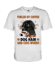 Fueled By - BLACK Pekingese V-Neck T-Shirt tile