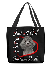 Love Her - SILVER Miniature Poodle All-Over Tote tile