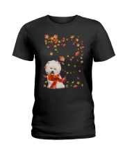 Leaf Scarf - CREAM Bichon Frise Ladies T-Shirt tile