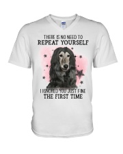 Repeat - Afghan Hound V-Neck T-Shirt tile