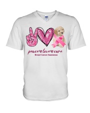 Cure - CREAM Toy Poodle V-Neck T-Shirt tile