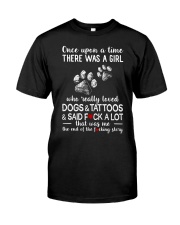 Girl Love Dog and Tattoos Premium Fit Mens Tee tile