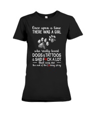 Girl Love Dog and Tattoos Premium Fit Ladies Tee tile