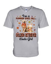 Pumpkin Kinda - Golden Retriever 2 V-Neck T-Shirt tile