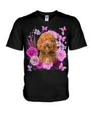 Rose Purple - Labradoodle 4 V-Neck T-Shirt tile