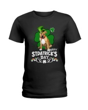 Happy Clover - Pitbull Boxer Mix Ladies T-Shirt tile