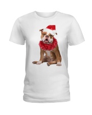Christmas Cheer - Old English Bulldog Ladies T-Shirt tile