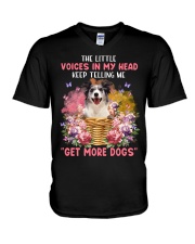 The Little - Blue Merle Collie V-Neck T-Shirt tile