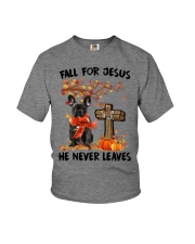 Autumn Cross - BLACK French Bulldog Youth T-Shirt tile
