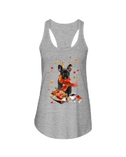 Autumn Leaves French Bulldog 2 Ladies Flowy Tank tile