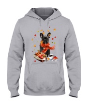 Autumn Leaves French Bulldog 2 Hooded Sweatshirt tile
