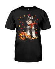 Autumn Leaves Scraf - Miniature Schnauzer 3 Premium Fit Mens Tee tile