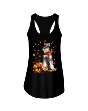 Autumn Leaves Scraf - Miniature Schnauzer 3 Ladies Flowy Tank tile