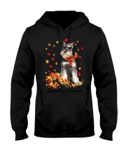 Autumn Leaves Scraf - Miniature Schnauzer 3 Hooded Sweatshirt tile