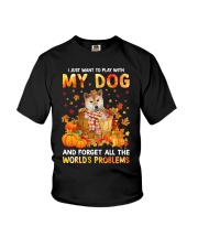 Forget Problems - Shiba Inu 1 Youth T-Shirt tile