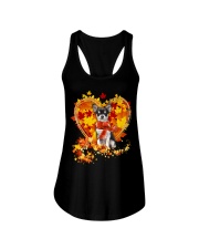 Autumn Leaf - BLACK Chihuahua Ladies Flowy Tank tile