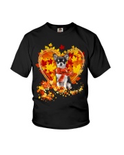 Autumn Leaf - BLACK Chihuahua Youth T-Shirt tile