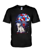 Balloons love 4th - Staffordshire Bull Terrier 3 V-Neck T-Shirt tile