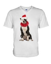 Christmas Cheer - American Bulldog V-Neck T-Shirt tile