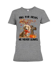 Autumn Cross - CREAM Long Haired Dachshund Premium Fit Ladies Tee tile
