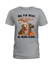 Autumn Cross - CREAM Long Haired Dachshund Ladies T-Shirt tile