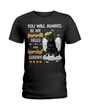 Hardest Goodbye - Black Pug Ladies T-Shirt tile