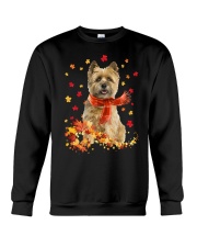 Autumn Leaves Scraf Cairn Terrier Crewneck Sweatshirt tile