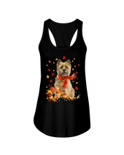 Autumn Leaves Scraf Cairn Terrier Ladies Flowy Tank tile