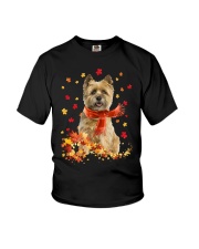 Autumn Leaves Scraf Cairn Terrier Youth T-Shirt tile