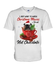 Hot Chocolate - BLACK Brussels Griffon V-Neck T-Shirt tile