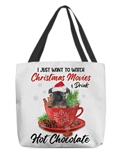 Hot Chocolate - BLACK Brussels Griffon All-Over Tote tile