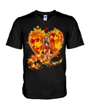 Autumn Leaf - Bloodhound 1 V-Neck T-Shirt tile