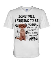 Sometimes - RED Schnoodle V-Neck T-Shirt tile