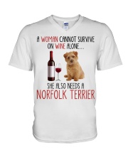 She Also Needs - Norfolk Terrier Dog V-Neck T-Shirt tile