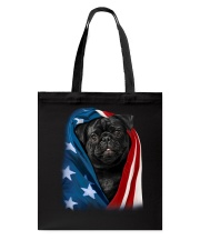 American flag - Black Pug Tote Bag tile