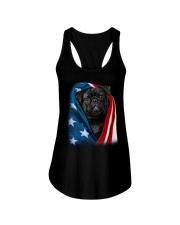 American flag - Black Pug Ladies Flowy Tank tile