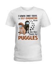 Quarantine With Puggles Ladies T-Shirt tile
